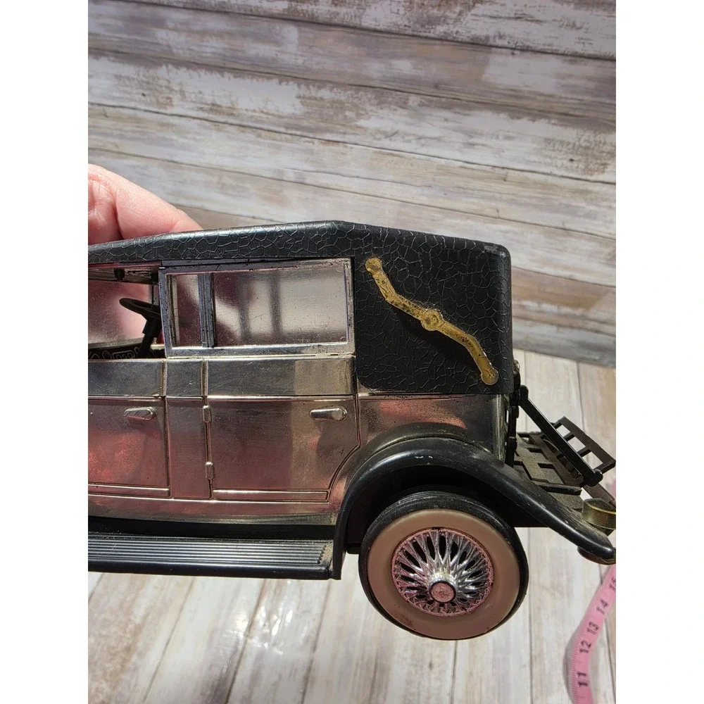 Vintage 1928 Lincoln‎ Model Car Silver Black Radio Music Made in Hong Kong READ